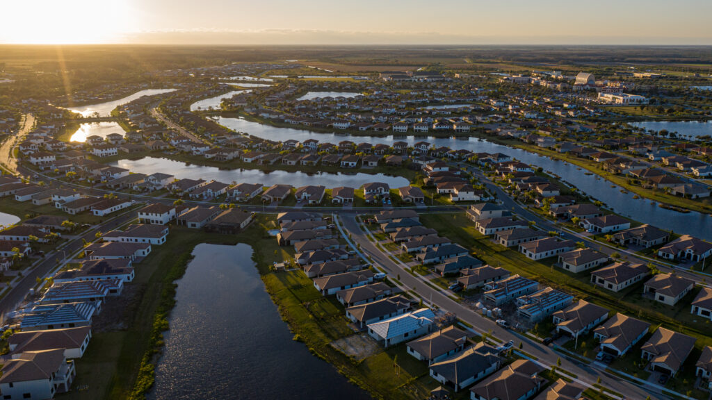 Aerial of CC Homes Maple Ridge community in Ave Maria